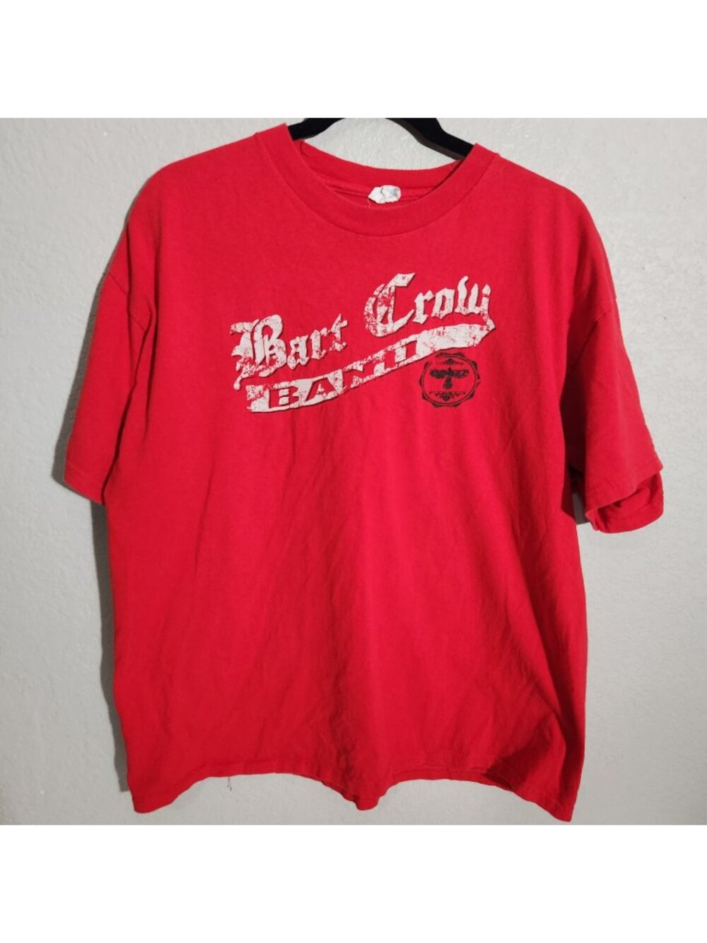 Bart Crow Band Delta Pro Weight Mens T-Shirt XL Red Casual Graphic Crewneck